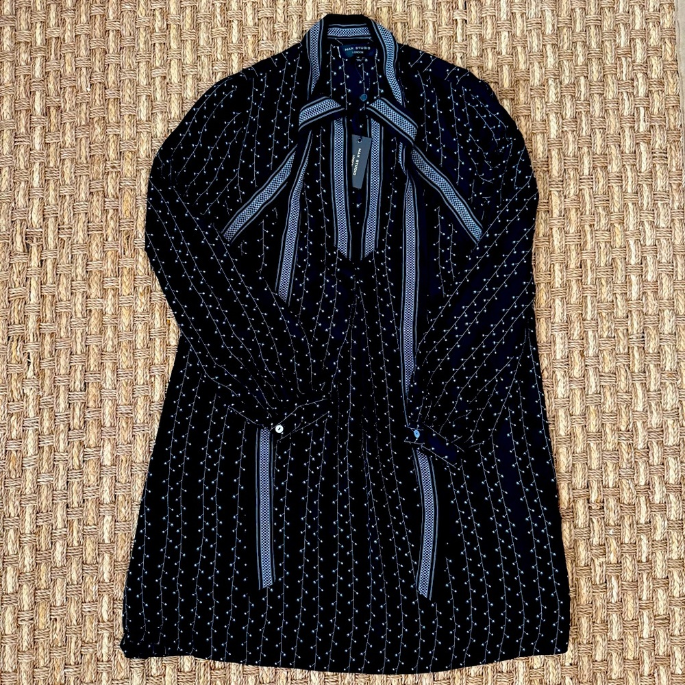 Max Studio Black and White Geometric Dress, Size M